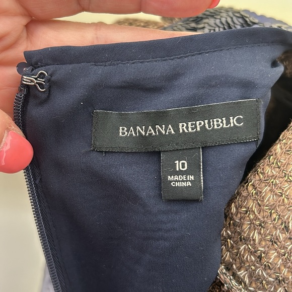 Banana Republic Navy V-Neck Sequin Shift Evening Dress - Picture 9 of 13